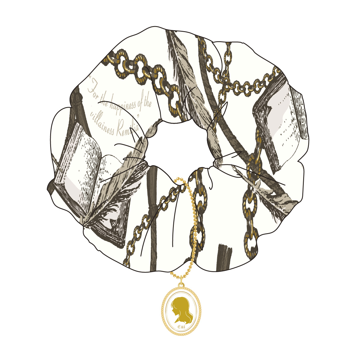 メタルチャーム付きシュシュ(エミ)